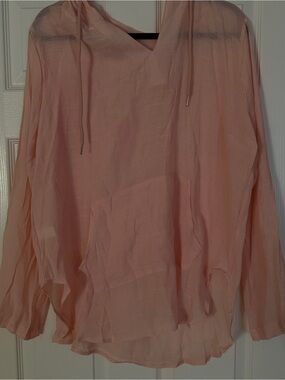 Lightweight Peach Hooded Tunic Top